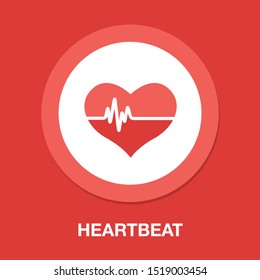 vector Heartbeat icon, health monitor, health care