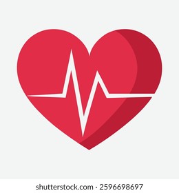 A vector heartbeat icon illustration on white background