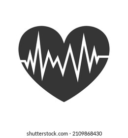 Vector Heartbeat icon isolated. Heart shape with pulse icon. Flat medical symbol - vector.