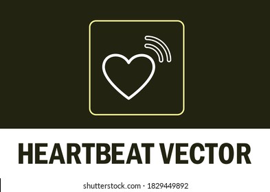 Vector of heartbeat isolated on dark background. For designer.