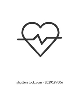 Vector heartbeat line icon. Symbol in trendy outline style. Vector illustration isolated on a white background. 