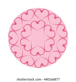 Vector heart.Circle heart in vector.Round frame with heart.