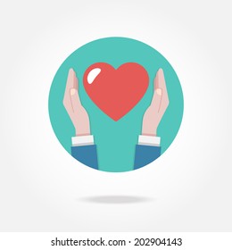 Vector Hearth Icon. Love, Life, Health Concept.