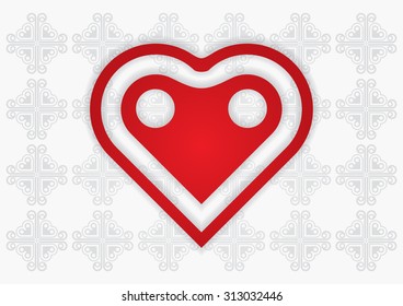 Vector hearth motif with abstract background for your design