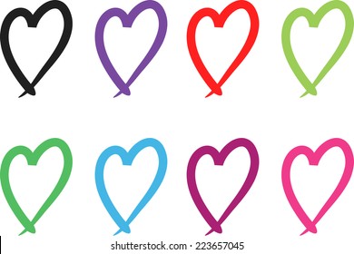 vector hearts