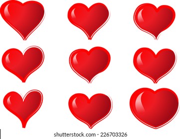 3d Rendered Red Hearts Internal Glow Stock Illustration 1300299364 ...