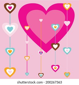 Vector hearts abstract background