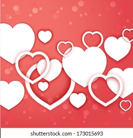 vector hearts, abstract design for Valentines day. 