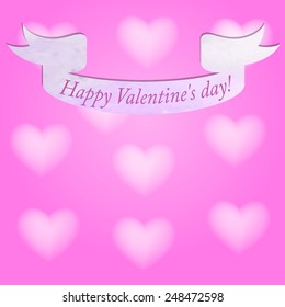 Vector hearts of beautiful soft focus, glittering Valentine's Day background illustrations with text