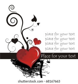 Vector hearts card