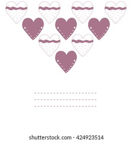 Vector hearts card with place for your text. Heart vector.