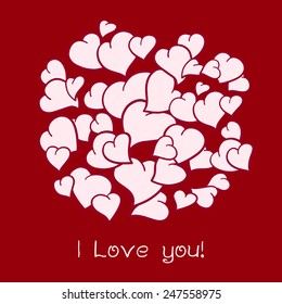 Vector hearts card for your Valentine's Day design