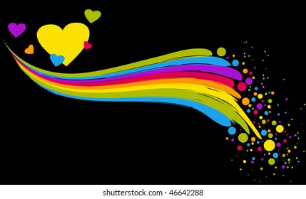 vector of hearts and colors