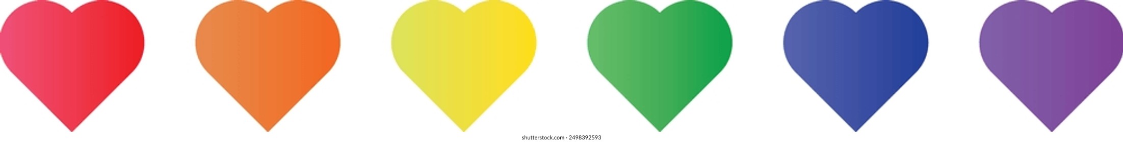 Vector hearts colours lgtb community flag