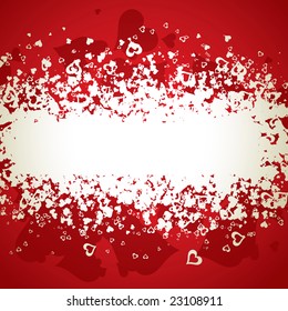 A lot of vector hearts confetti on color background