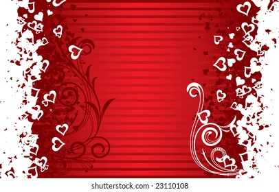 A lot of vector hearts confetti on color background