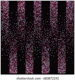 Vector hearts confetti. Pink and purple hearts flying like petals, arranged in stripes. St. Valentine, birthday, romantic background design elements. Love card, wedding, celebration banner, invitation