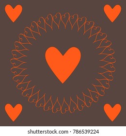 Vector Hearts.  
Vector design of tile, carpet, tablecloth fabric, cushion, pillow, bags, cover.  All elements are located on separate layers. 