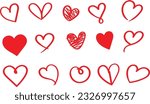 Vector hearts set. hand drawn love heart collection. illustrations for valentines and wedding
