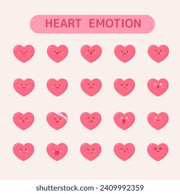 Vector hearts emotion icons set. vector illustration