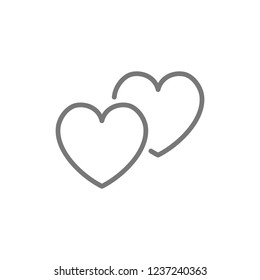 Vector hearts, favorite, positive feedback line icon. Symbol and sign illustration design. Isolated on white background