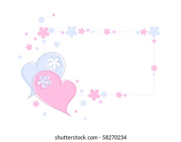 Vector. Hearts and flowers