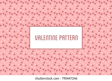 Vector hearts and flowers pattern. Design of hand drawn objects for St. Valentine's day, wedding
