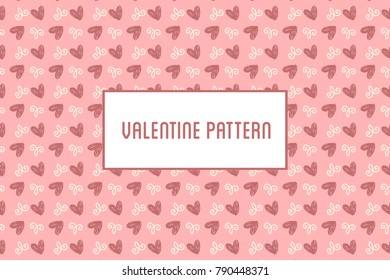 Vector hearts and flowers pattern. Design of hand drawn objects for St. Valentine's day, wedding