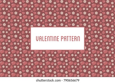 Vector hearts and flowers pattern. Design of hand drawn objects for St. Valentine's day, wedding