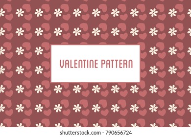 Vector hearts and flowers pattern. Design of hand drawn objects for St. Valentine's day, wedding