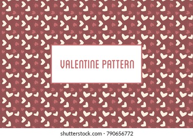 Vector hearts and flowers pattern. Design of hand drawn objects for St. Valentine's day, wedding