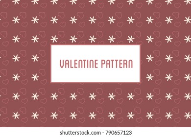 Vector hearts and flowers pattern. Design of hand drawn objects for St. Valentine's day, wedding