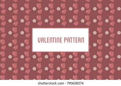 Vector hearts and flowers pattern. Design of hand drawn objects for St. Valentine's day, wedding