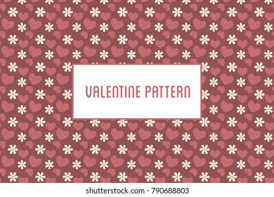 Vector hearts and flowers pattern. Design of hand drawn objects for St. Valentine's day, wedding