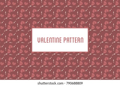 Vector hearts and flowers pattern. Design of hand drawn objects for St. Valentine's day, wedding