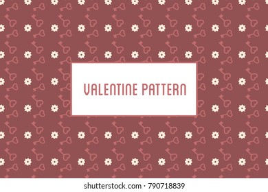 Vector hearts and flowers pattern. Design of hand drawn objects for St. Valentine's day, wedding