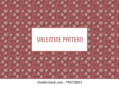 Vector hearts and flowers pattern. Design of hand drawn objects for St. Valentine's day, wedding