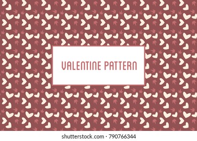 Vector hearts and flowers pattern. Design of hand drawn objects for St. Valentine's day, wedding