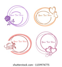 vector hearts. 
frames with hearts and flowers