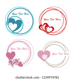 vector hearts. 
frames with hearts and flowers