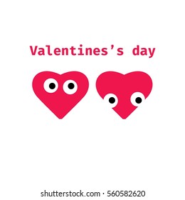 Vector hearts. Happy Valentine's Day. 14 February. Illustration.  