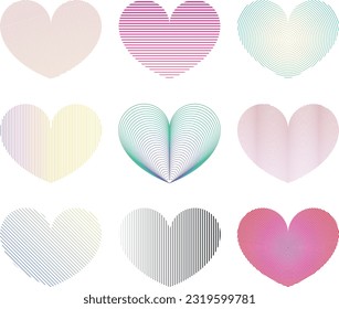 vector hearts for holidays and other