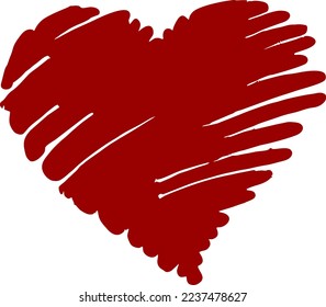 Vector hearts icon. Red stylized heart. Hand drawn.Love concept,grungy.