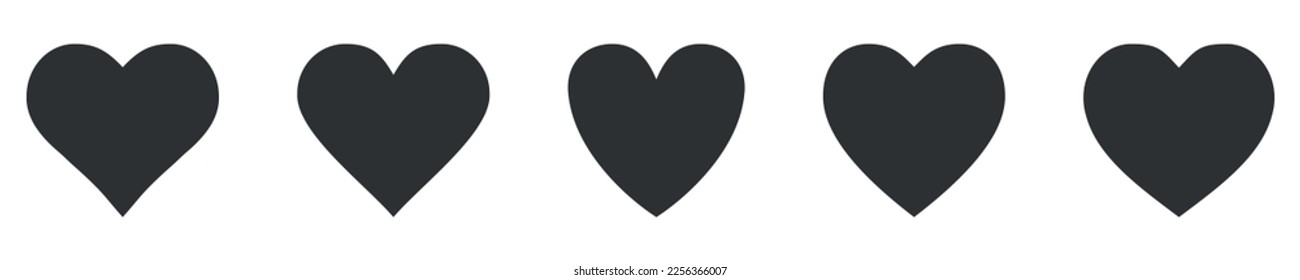 Vector hearts icon set. Heart Symbols. 