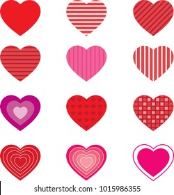 vector hearts icons
