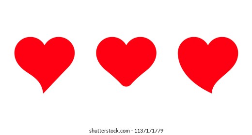 Vector hearts icons set.