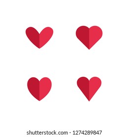 Vector hearts icons set