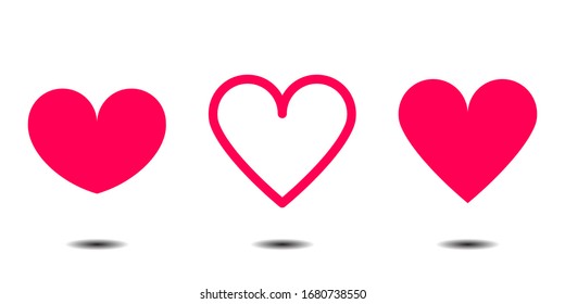 Iconos de corazones vectoriales establecidos. ilustración vectorial