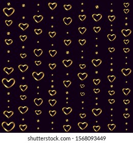 Vector hearts isolated on black background