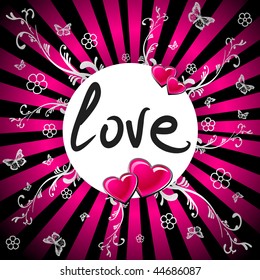 vector with hearts and love